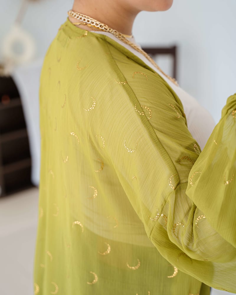 Galaxy kimono in lime green