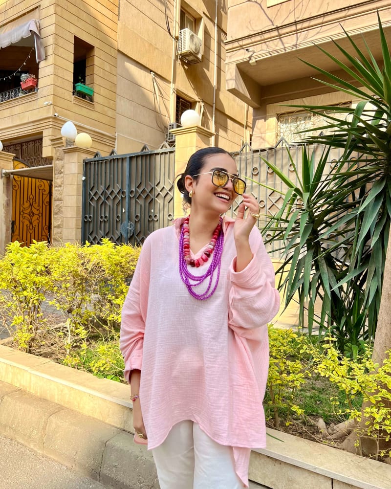 Ellen top in powder pink