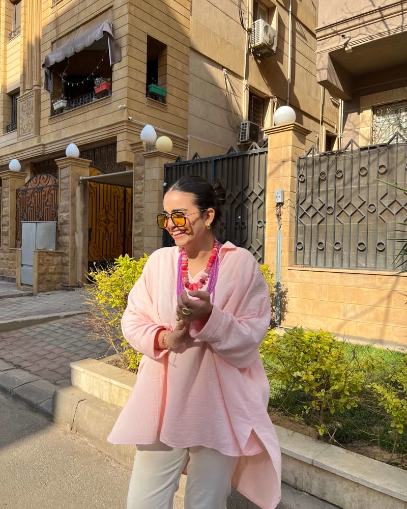 Ellen top in powder pink