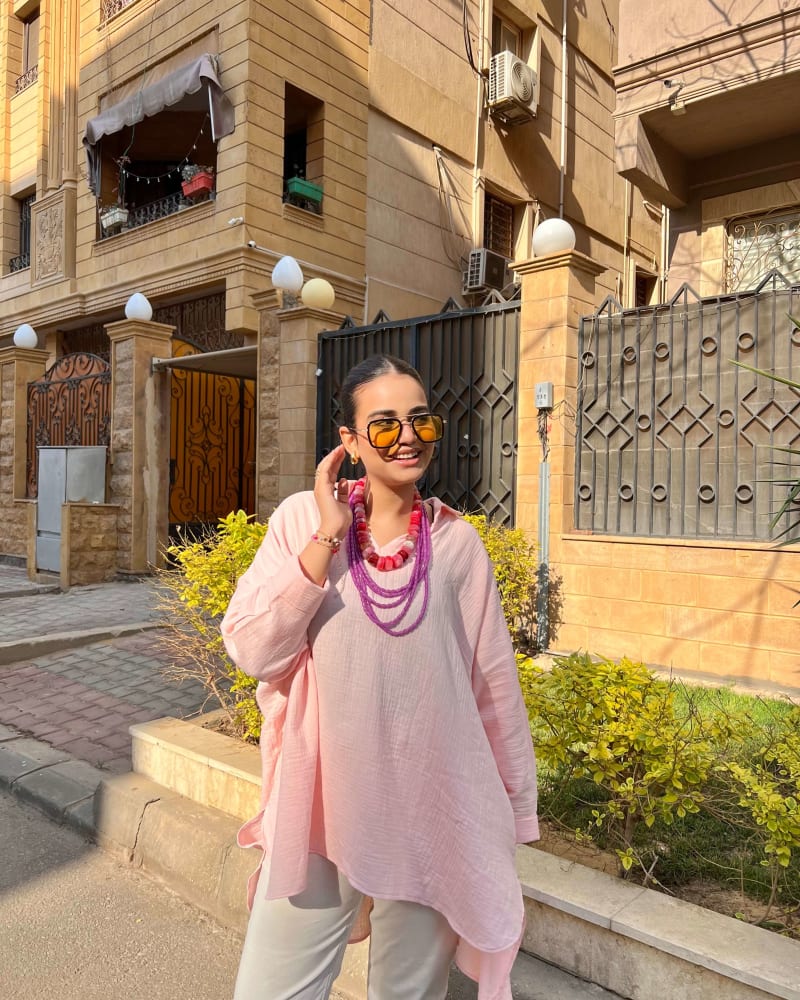 Ellen top in powder pink