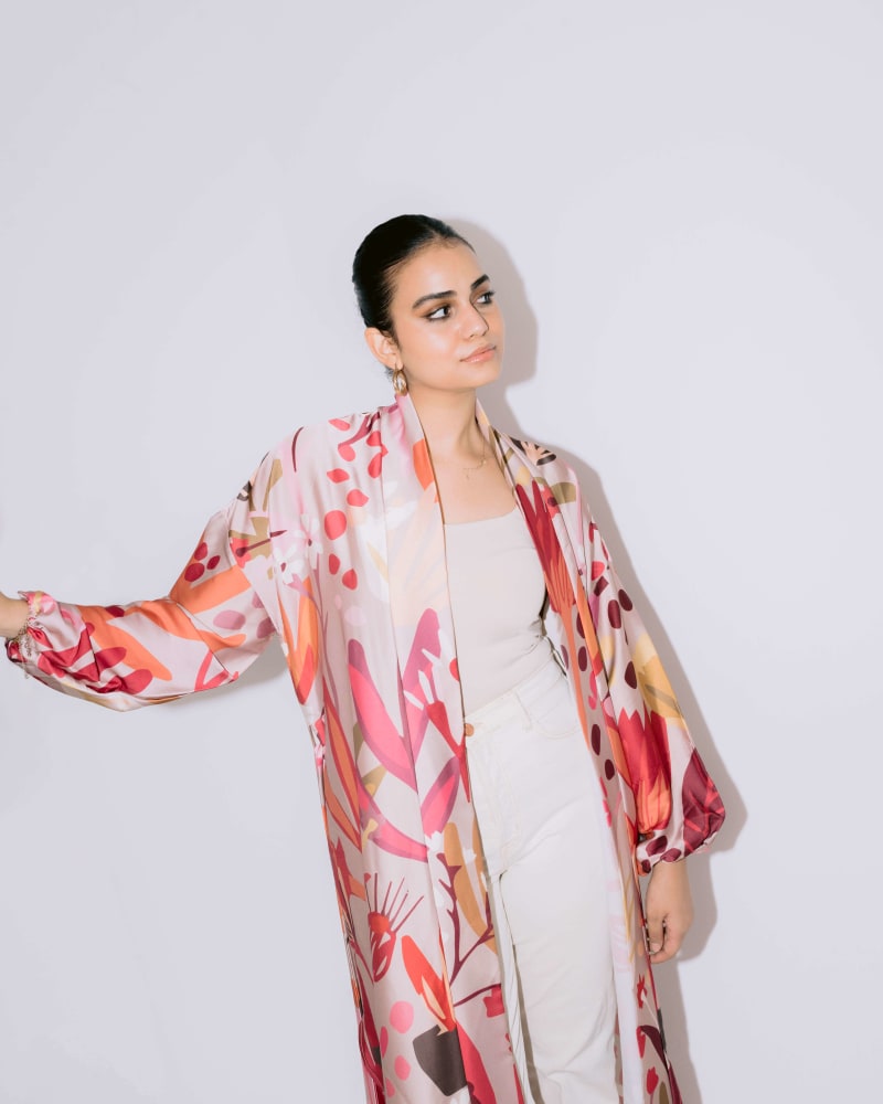 Gardenia silk kimono