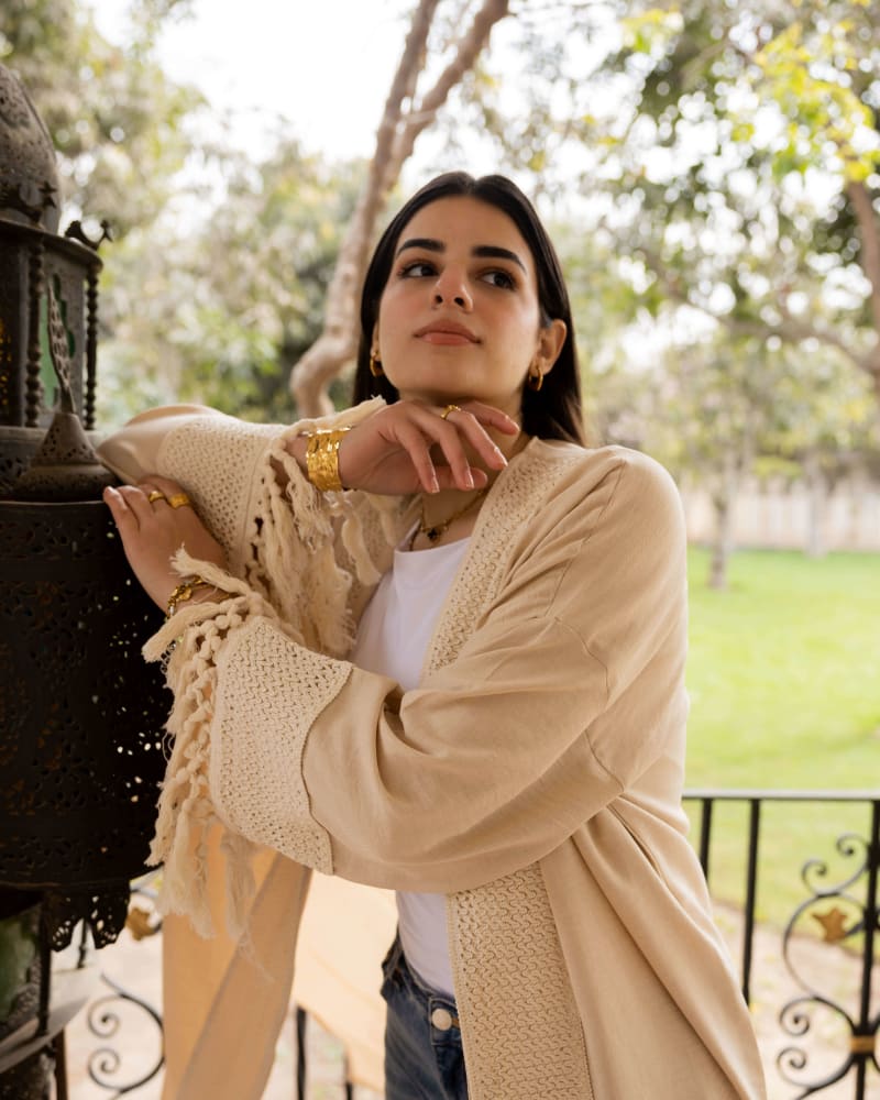 Naomi kaftan with fringes 