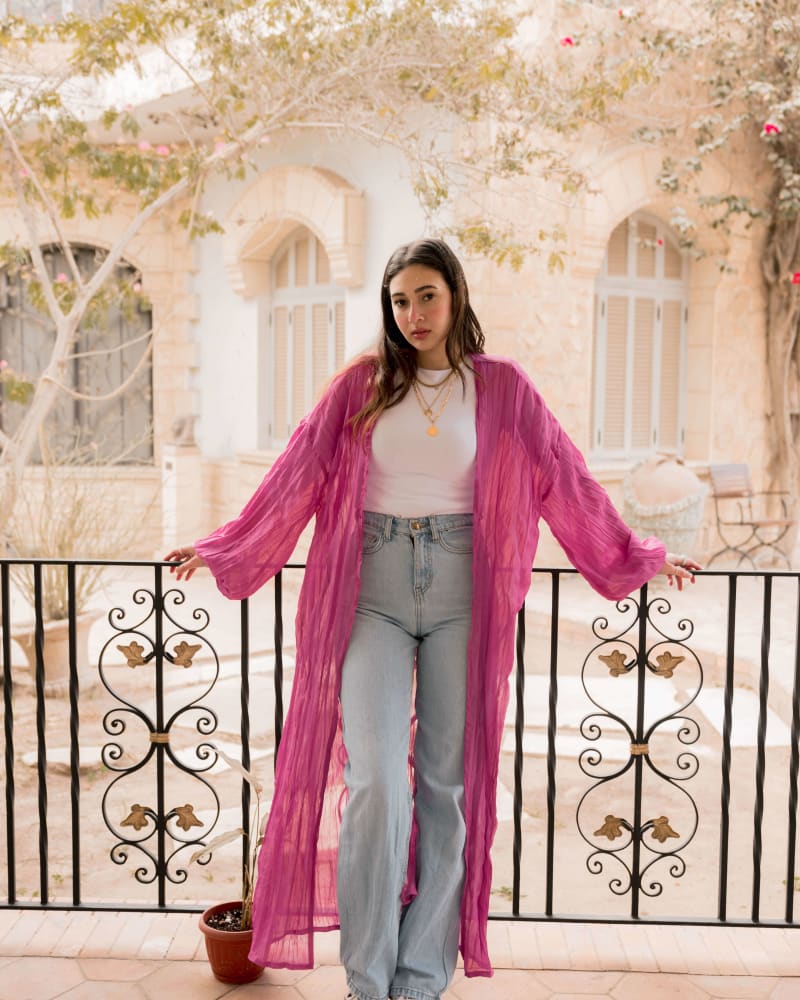 Pleated kimono - purple 