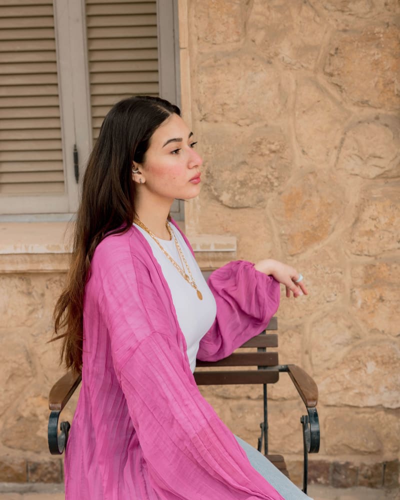 Pleated kimono - purple 