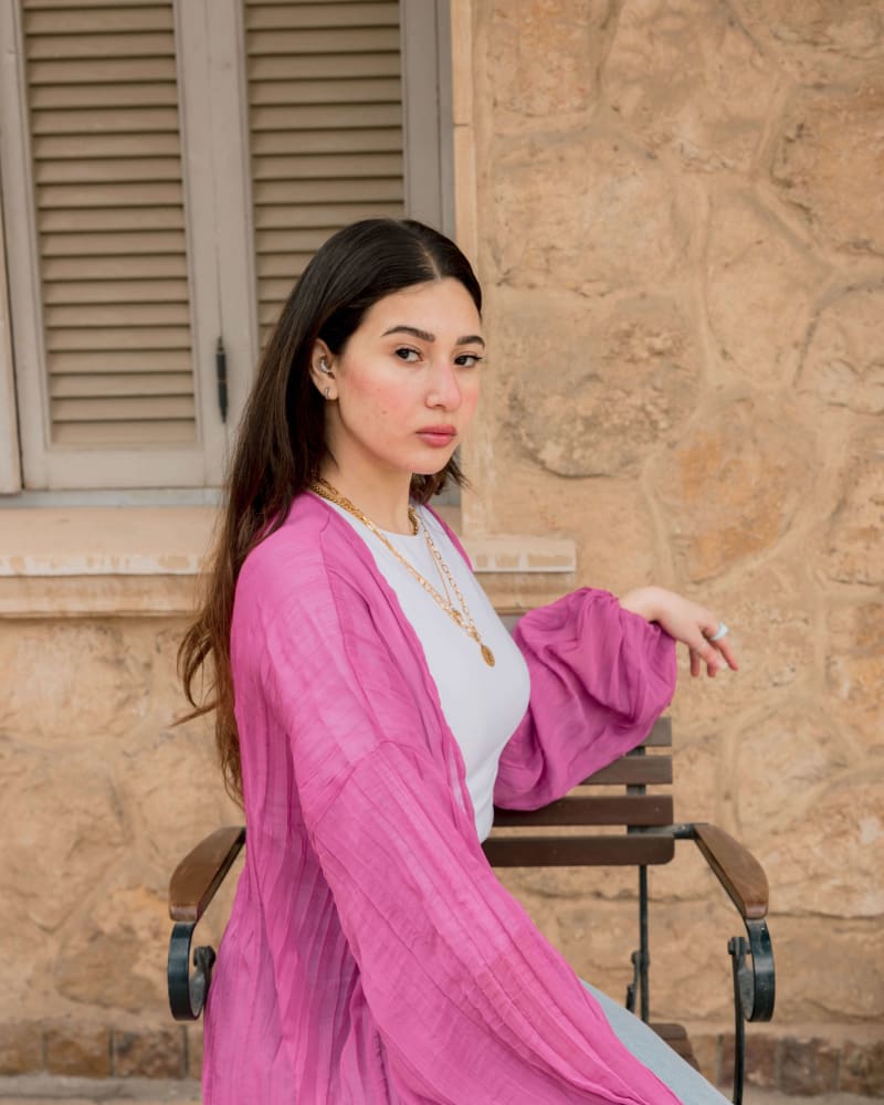 Pleated kimono - purple 