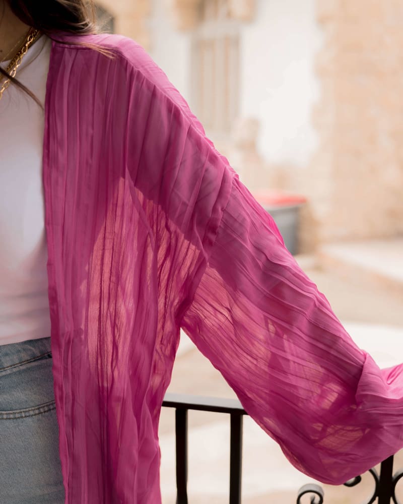 Pleated kimono - purple 