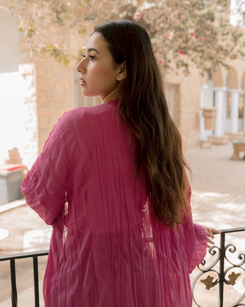 Pleated kimono - purple 