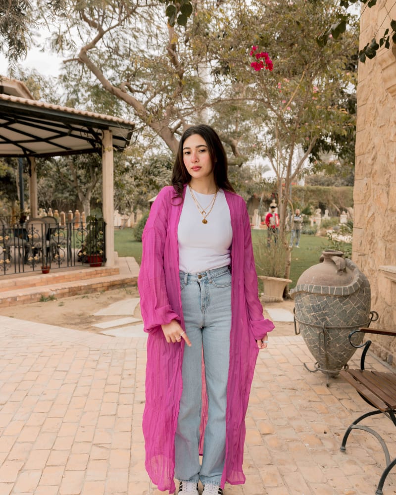 Pleated kimono - purple 