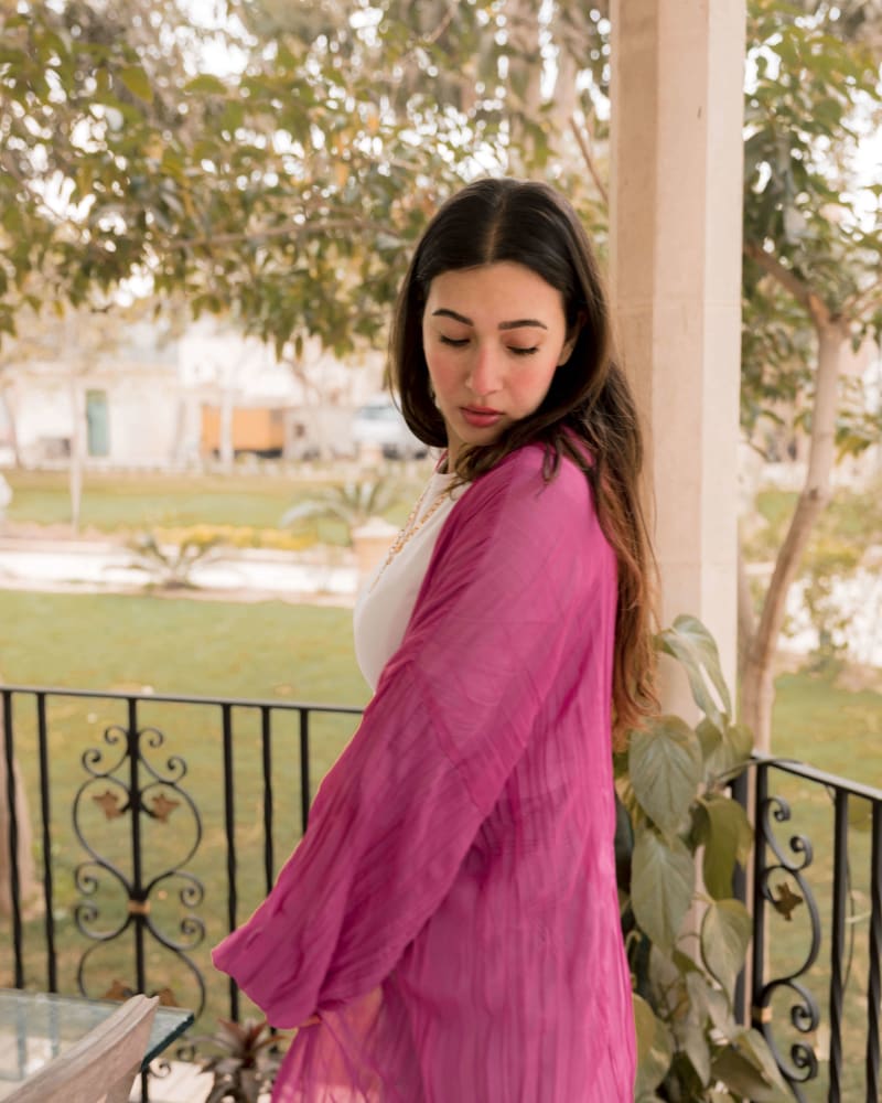Pleated kimono - purple 