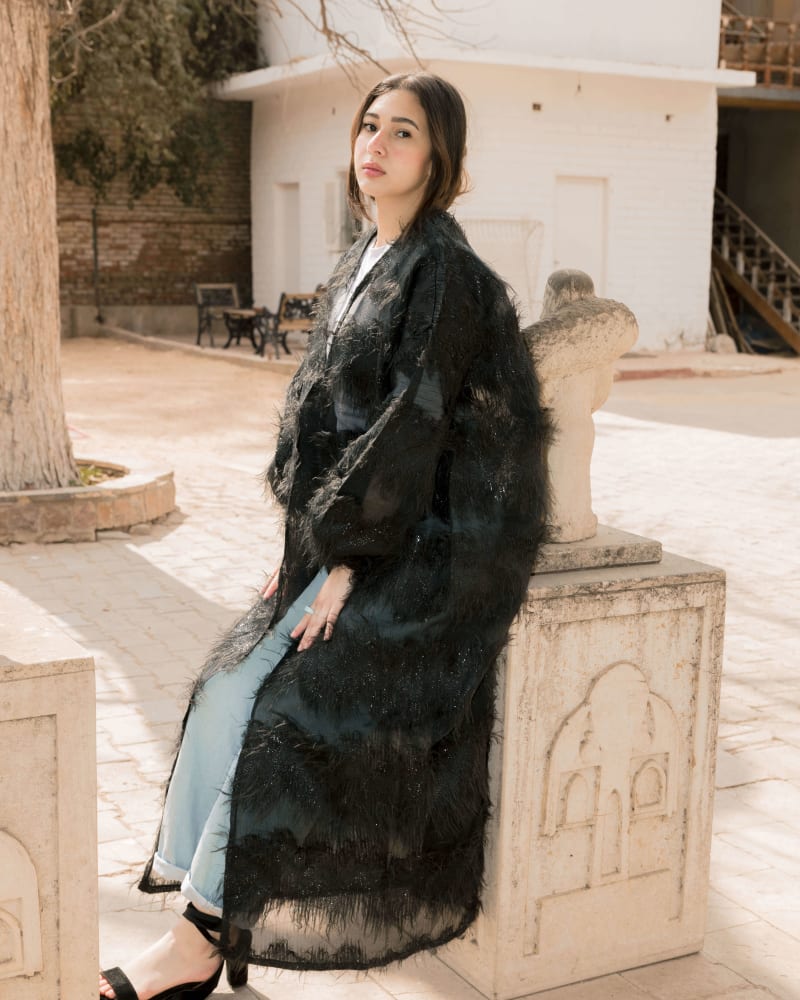 Feather kimono - Black