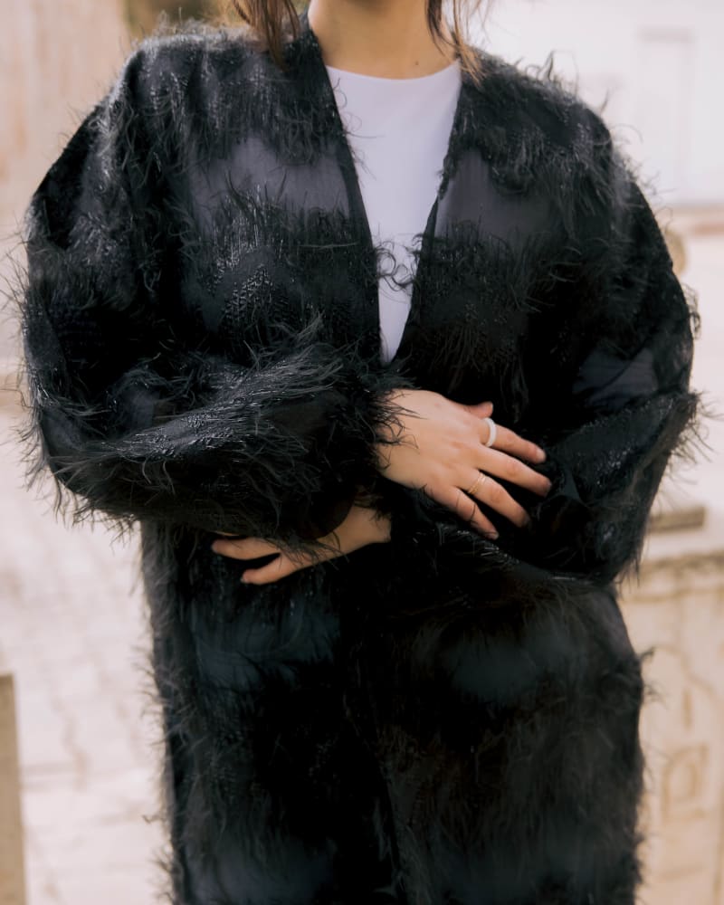 Feather kimono - Black