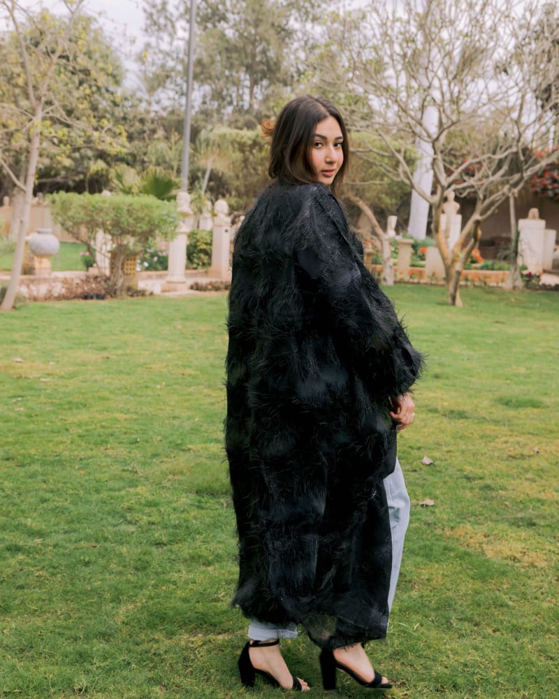 Feather kimono - Black