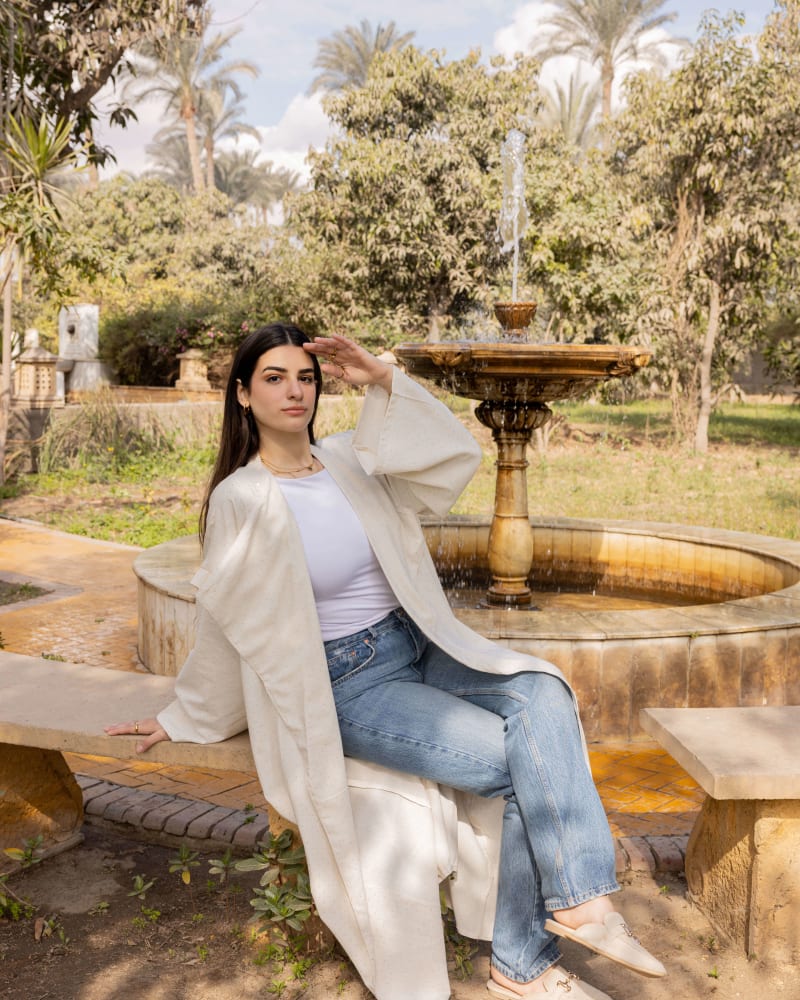 Shiny stud kimono - Beige 