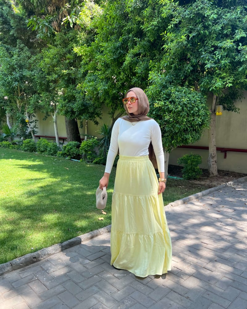 Flowy skirt- Butter yellow