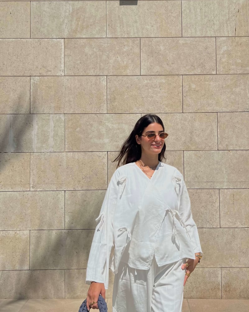 The ribbon blouse - white 