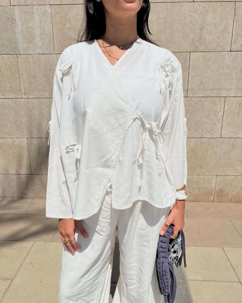 The ribbon blouse - white 