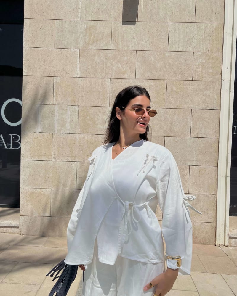 The ribbon blouse - white 