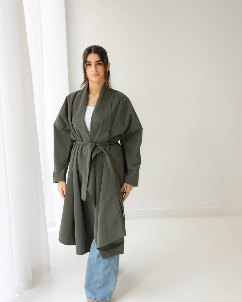 The waterproof coat-olive