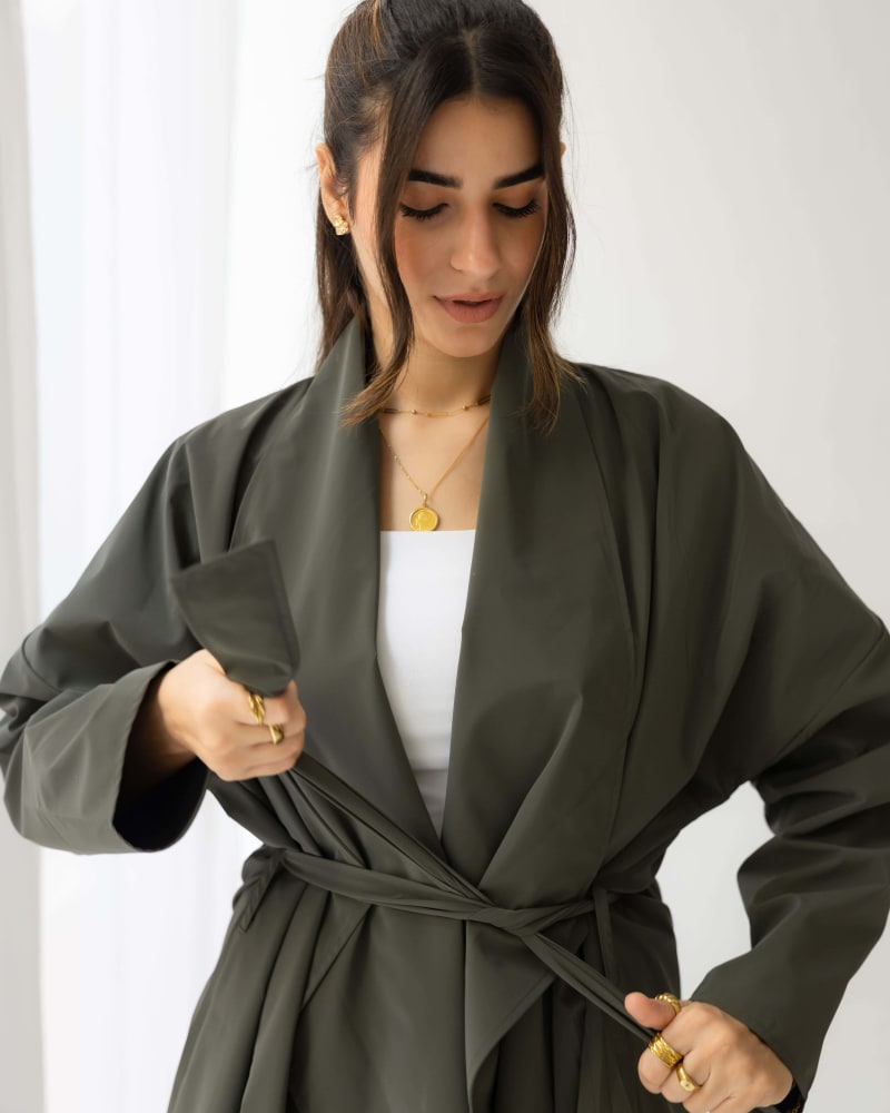 The waterproof coat-olive