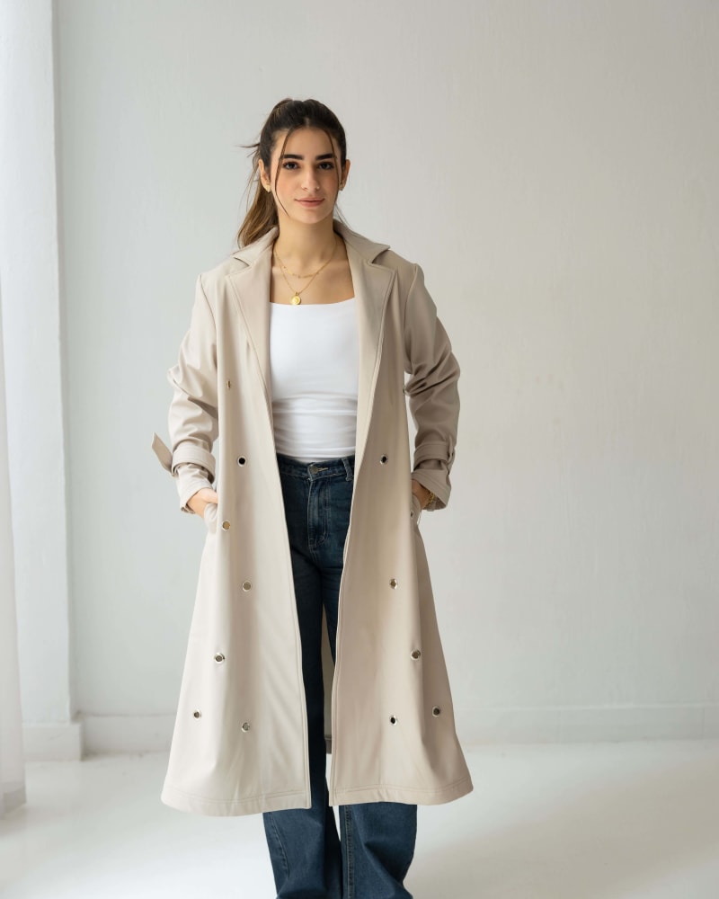 The Eyelet coat- Beige