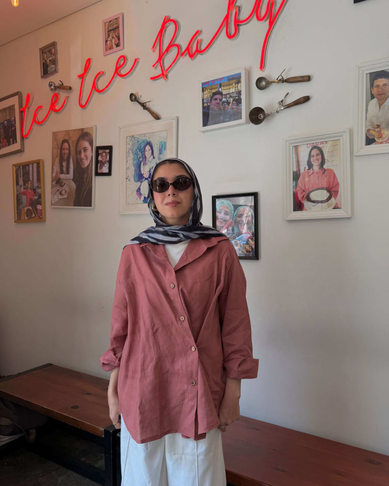 Wrap linen shirt - Dusty teracotta