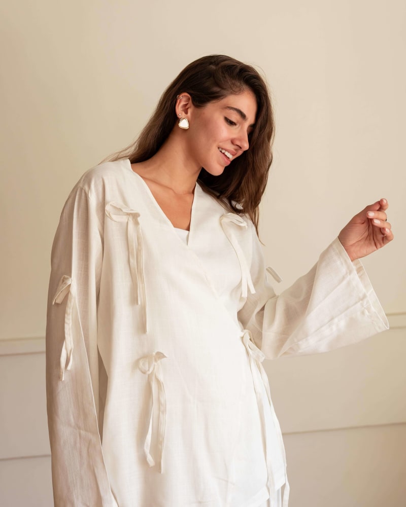 The ribbon blouse - white 