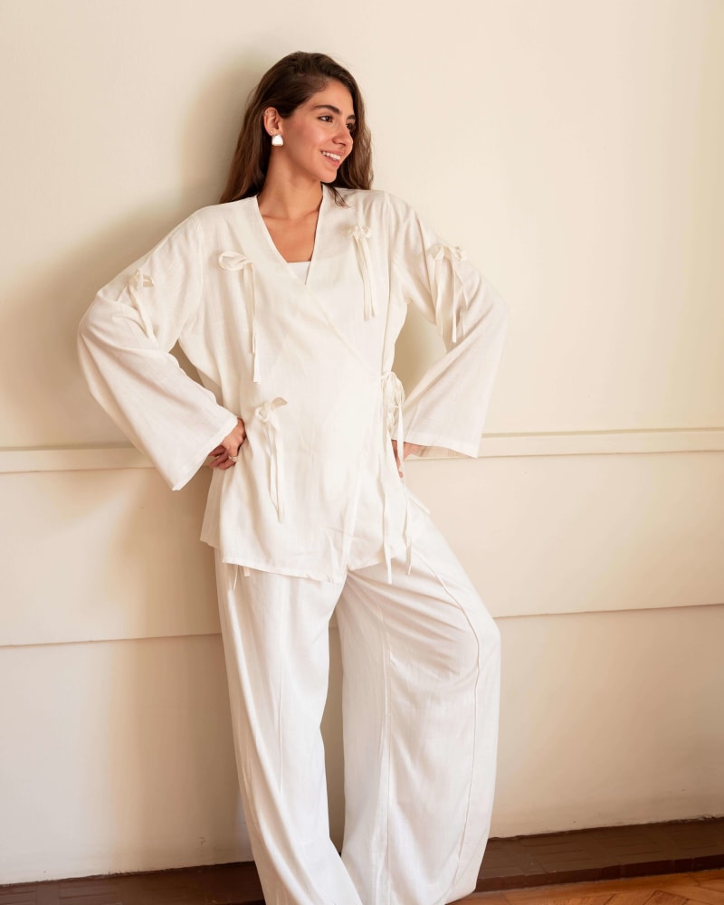 The ribbon blouse - white 