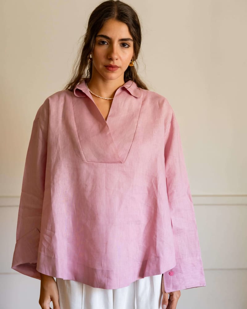 The soft glow top-pink