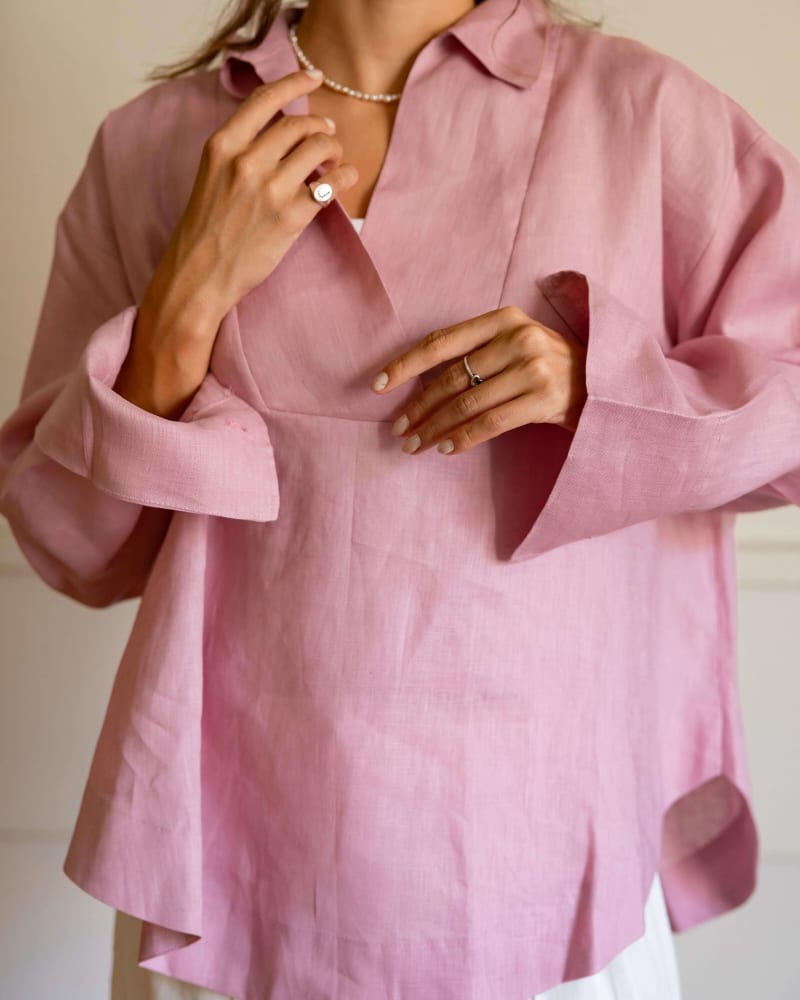 The soft glow top-pink