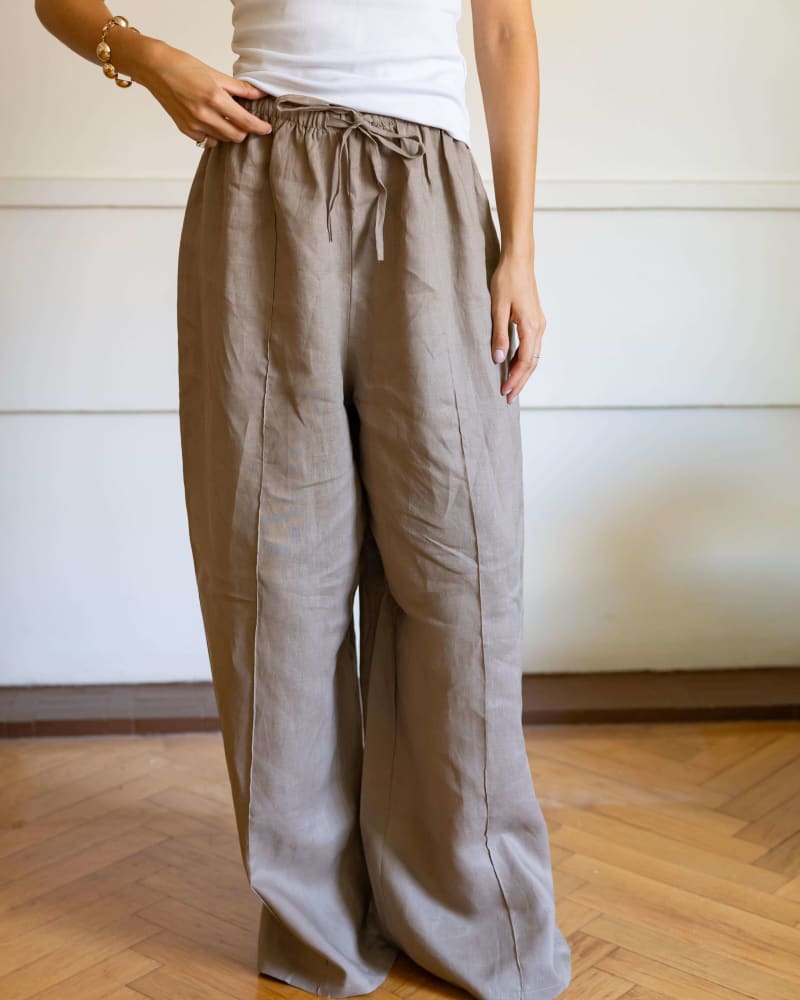 Soft glow pants -cafe 