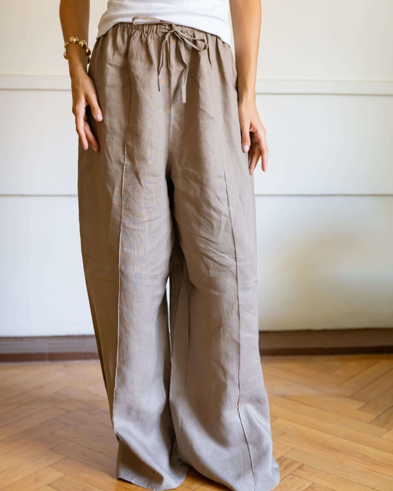 Soft glow pants -cafe 