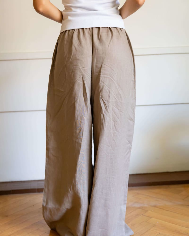 Soft glow pants -cafe 