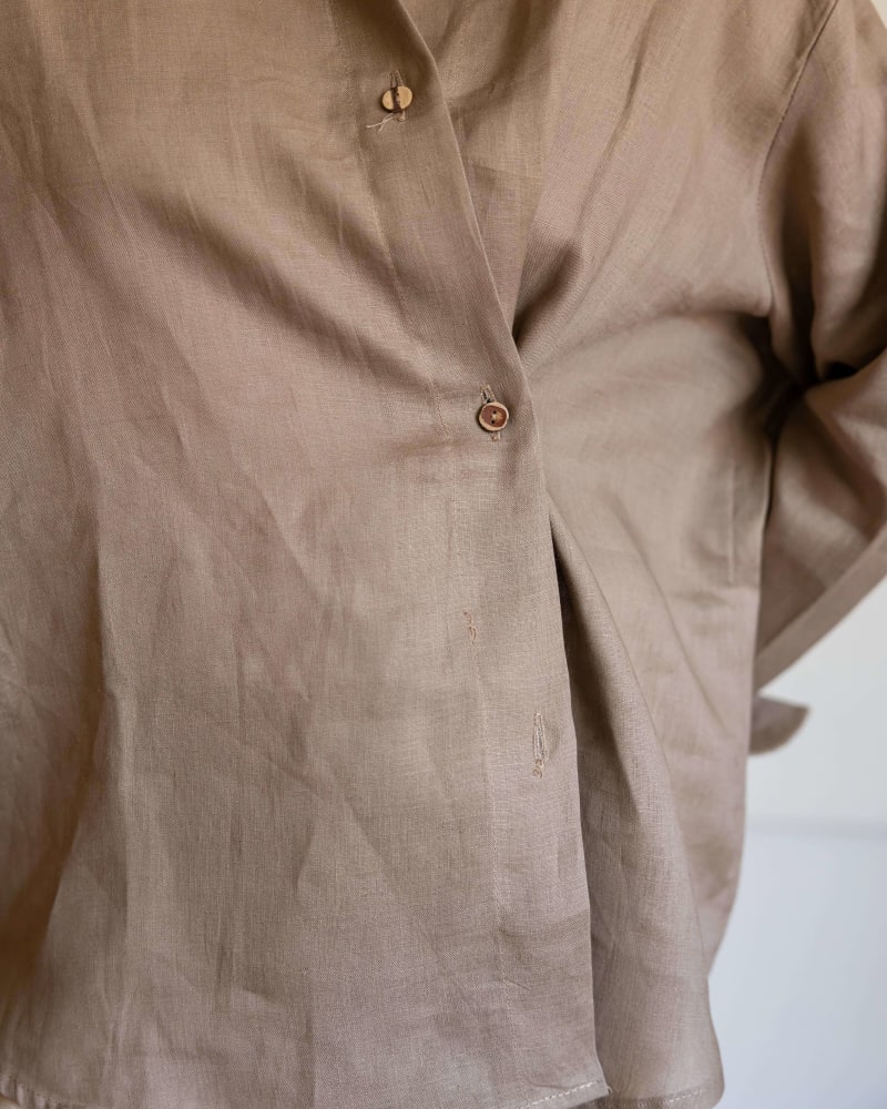 Wrap linen shirt-cafe