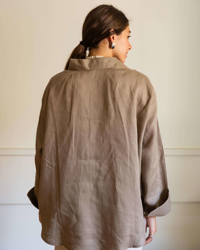 Wrap linen shirt-cafe