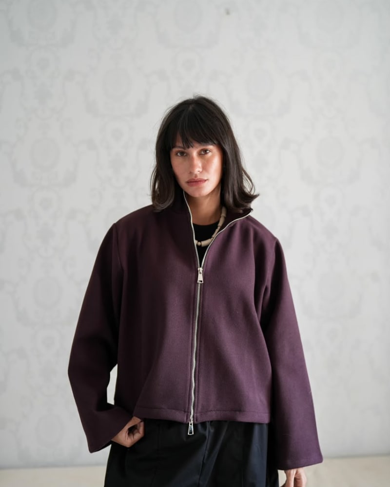 Zip up jacket-plum
