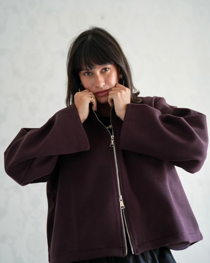 Zip up jacket-plum