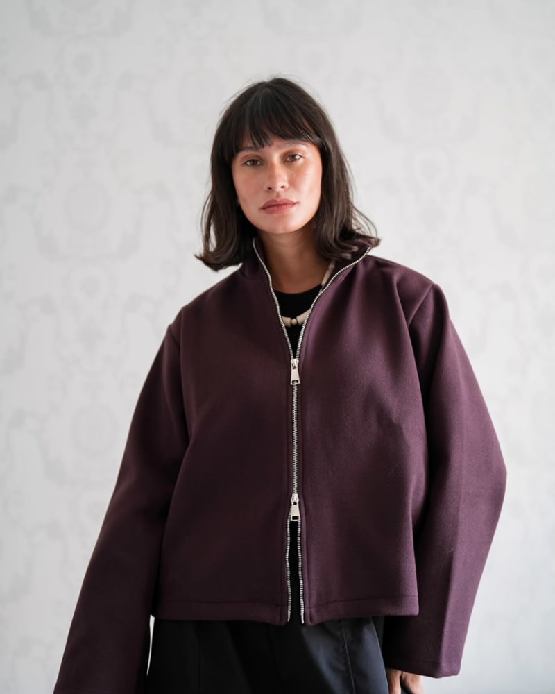 Zip up jacket-plum
