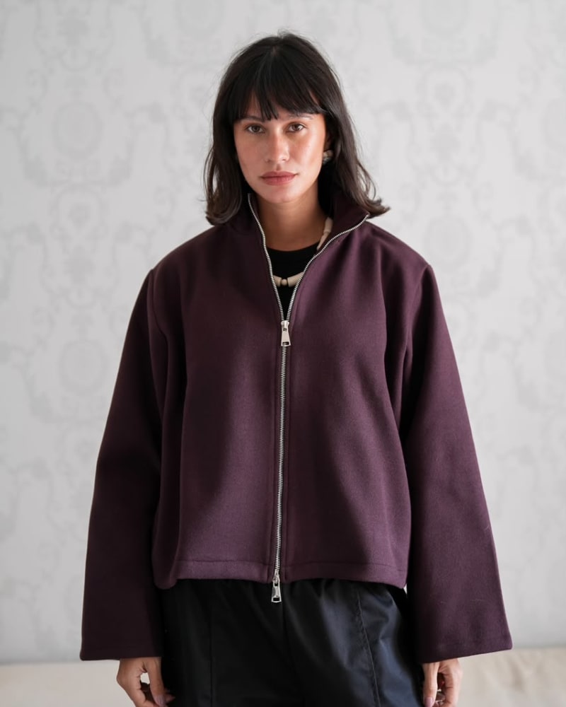 Zip up jacket-plum