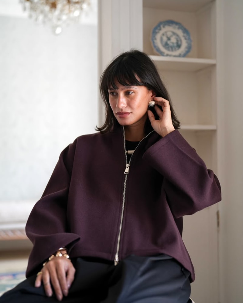 Zip up jacket-plum