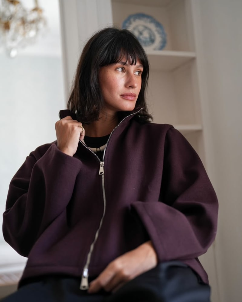 Zip up jacket-plum