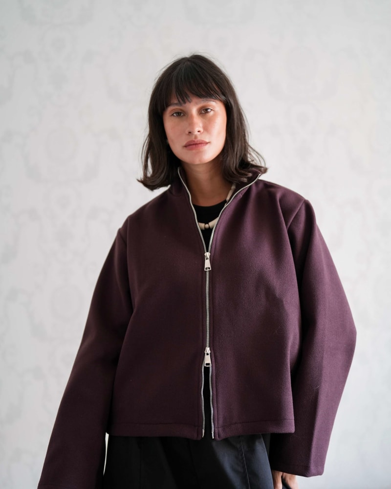Zip up jacket-plum