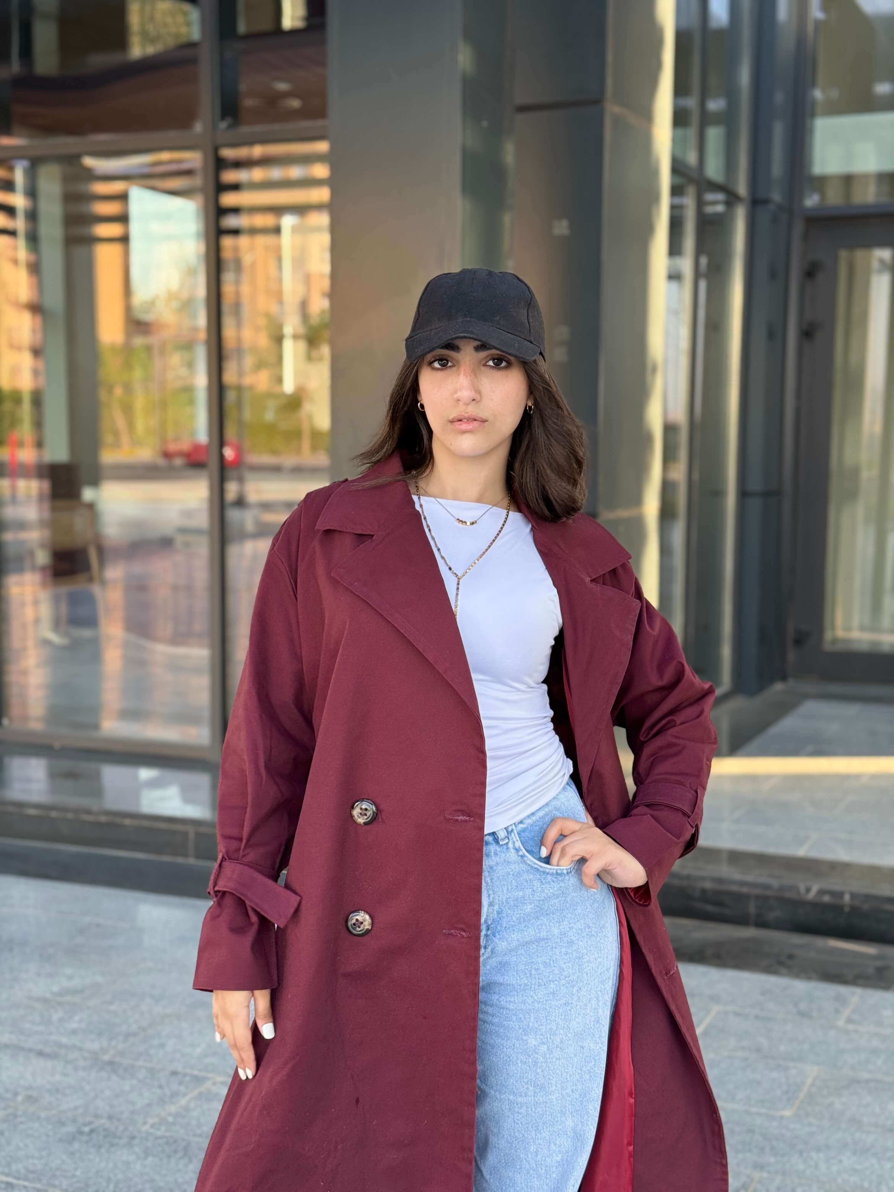 Trench coat in burgundy  Image