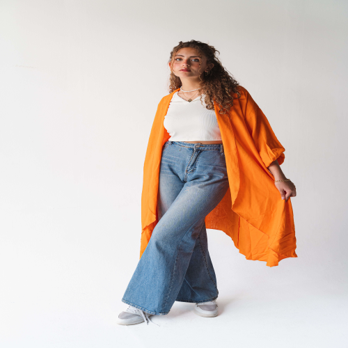 Flowy cardigan in orange 