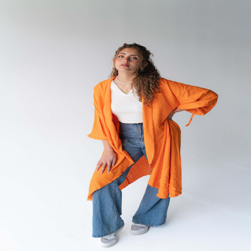 Flowy cardigan in orange 