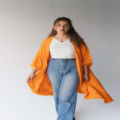 Flowy cardigan in orange 