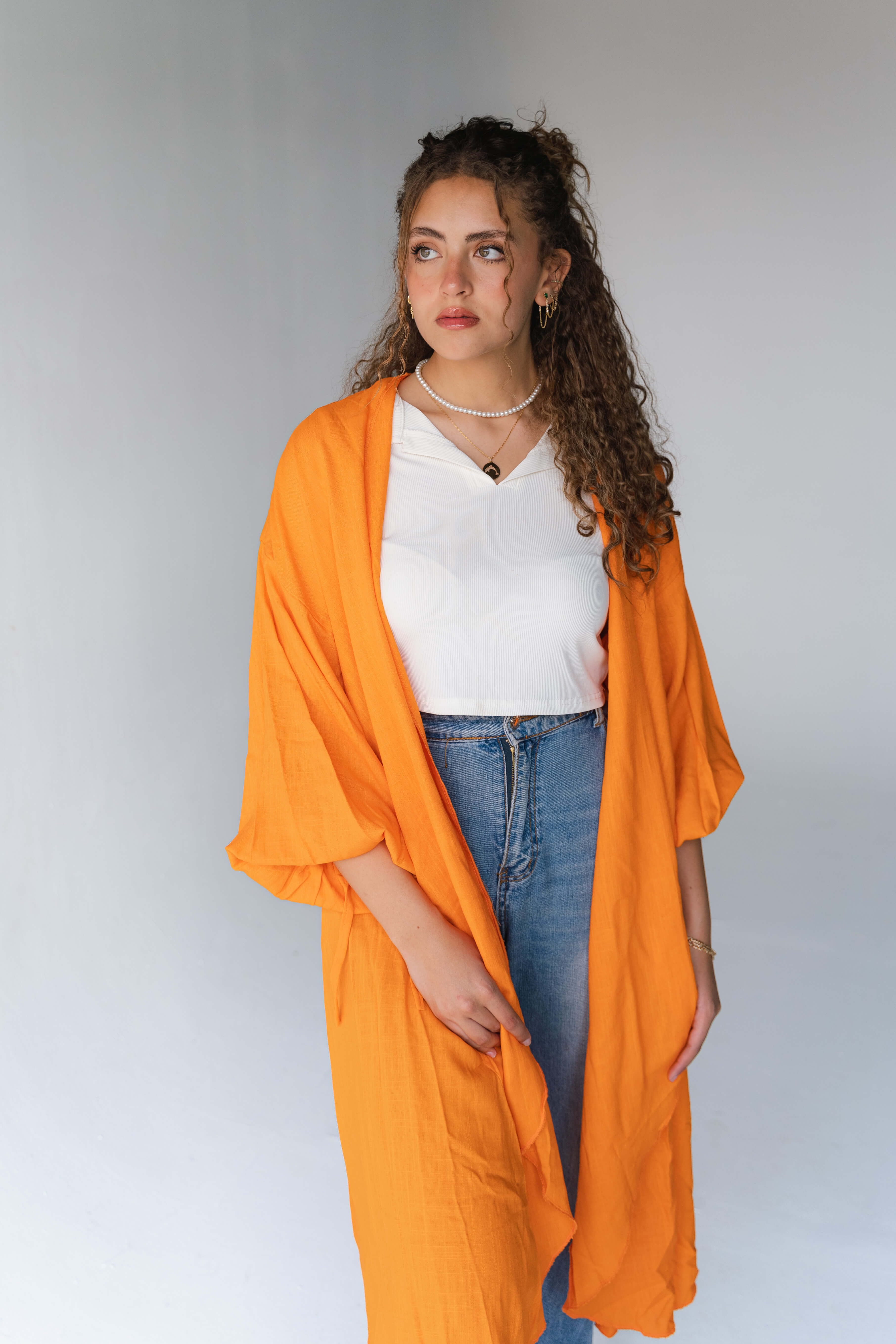 Flowy cardigan in orange 