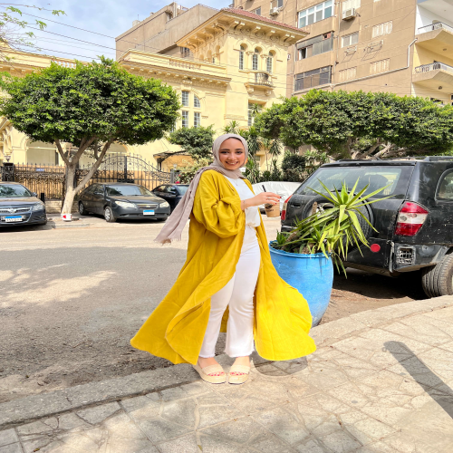 Flowy cardigan in mustard