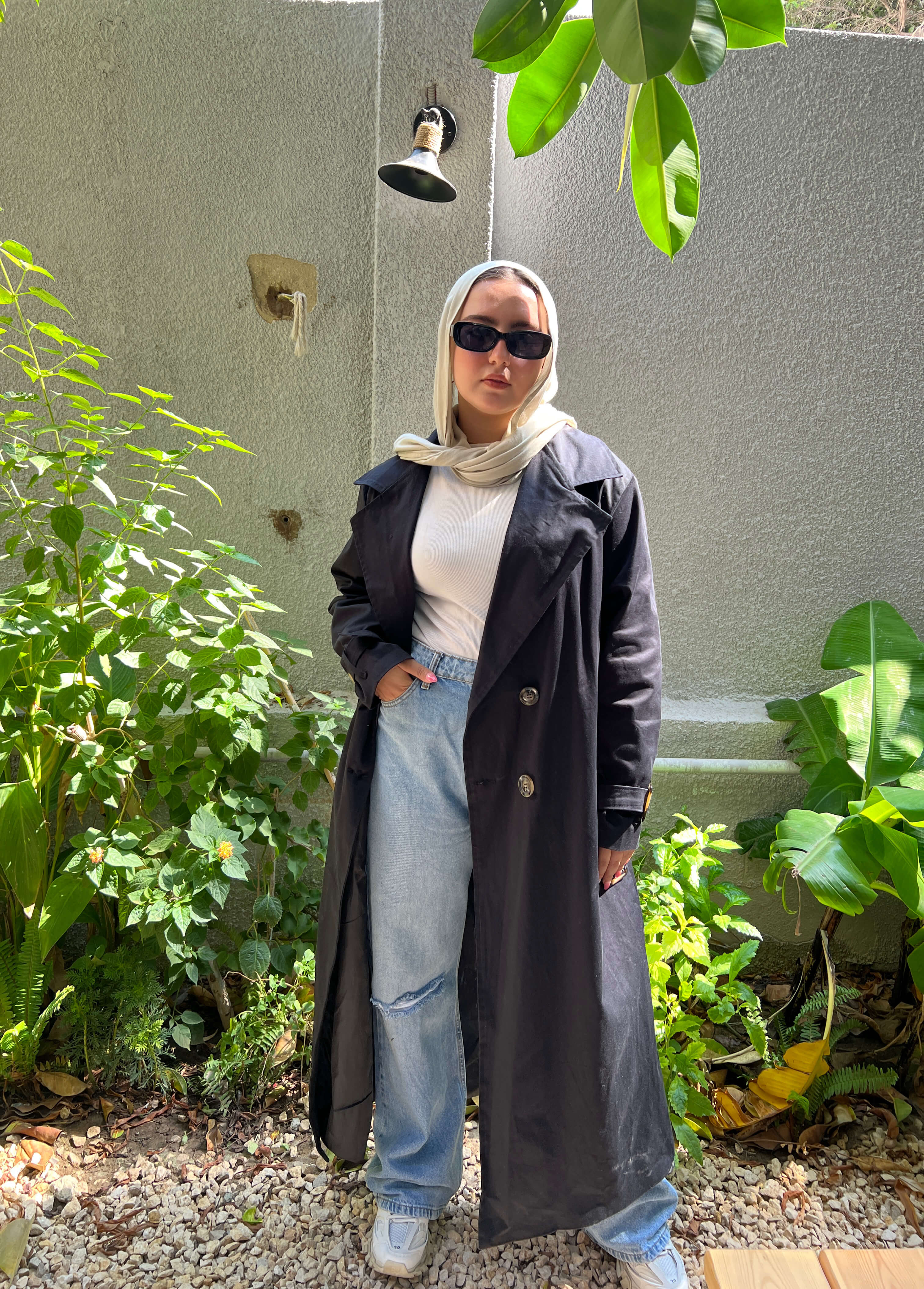 Black maxi trench coat sale