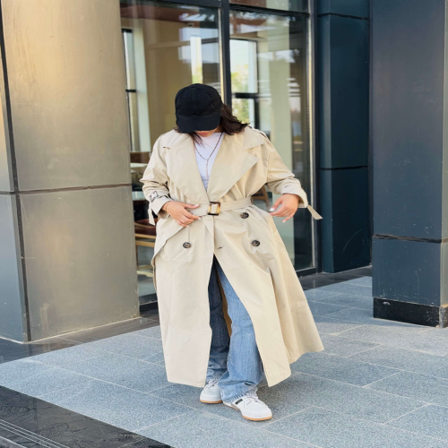 Long Trench coat in beige 