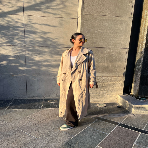 Long Trench coat in beige 